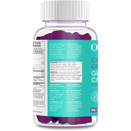Organika Canadian-Made Collagen Gummies - Blueberry Flavour - 2500 mg of Collagen Per Serving plus Biotin For Better Skin, Hair and Joint Health | Pasture-Raised Cattle, Gluten and Dairy-Free 90 Gummies