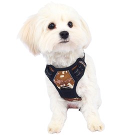 huitban Dog Harness，Adjustable Soft Padded Dog Vest, The Dog Harness Vest with a Safety Buckle is Easy to wear，Breathable Nylon Dog Harness has a Ring Buckle on The Front Chest、Back（Flower Camo S