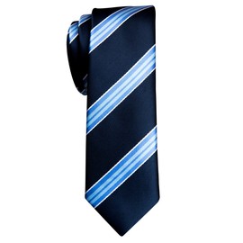 Retreez Corbata de microfibra tejida clásica de rayas anchas de 2 pulgadas, Azul marino, Talla única