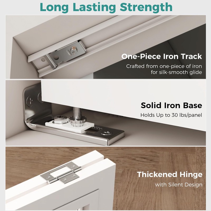 Closet Bifold Door Hardware & 2 x 36" Track Kit,
