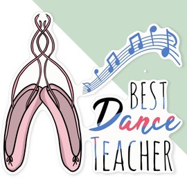 Extra Large 460mm 'Best Dance Teacher' Permanent Sticker Decal for Cars/Windows/Bins/Walls (DW00115755)