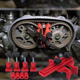 Mcvomv Camshaft Locking Tool Car Dual Camshaft Clamp Camshaft Kit Chain Tool Anti Slip Locking Timing Tool Kit for Single/Twin/Quad Camshaft Clamp Engine Fit for Gasoline or Diesel Generators 9 Pcs