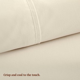 Peru Pima Bed Sheet Set – California King Size, 4 Pieces, 100% Peruvian Pima Cotton, Percale, 415 Thread Count, Cooling, Breathable & Soft, Hotel-Quality Bedding, Ivory