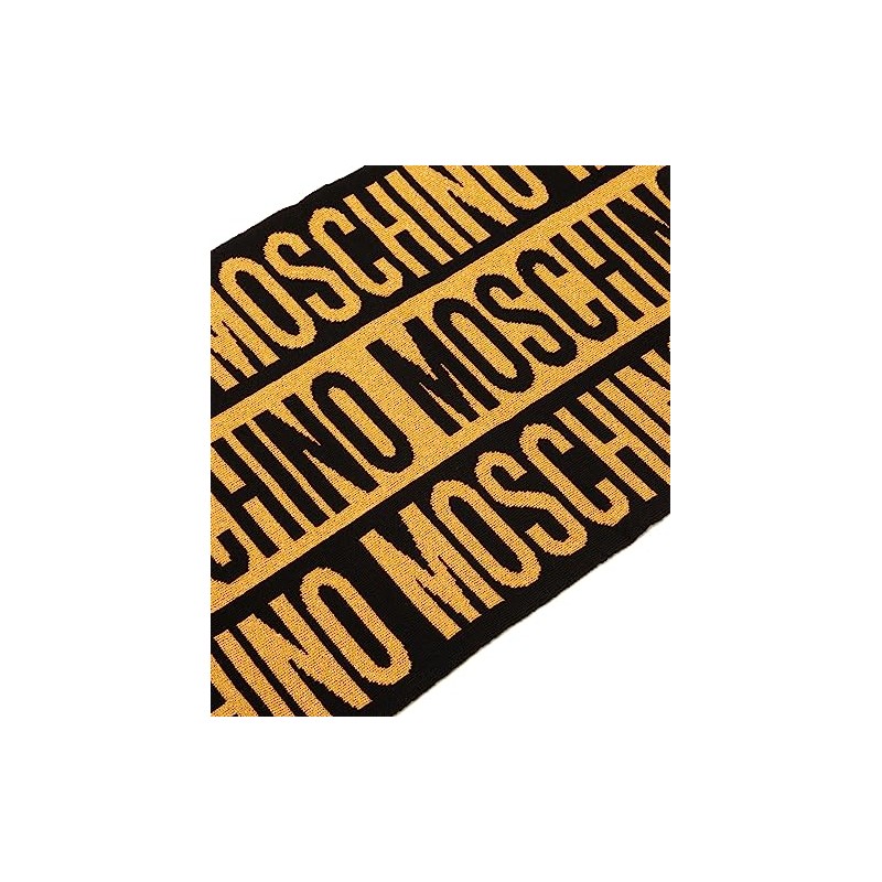 Moschino women wool scarf black - yellow