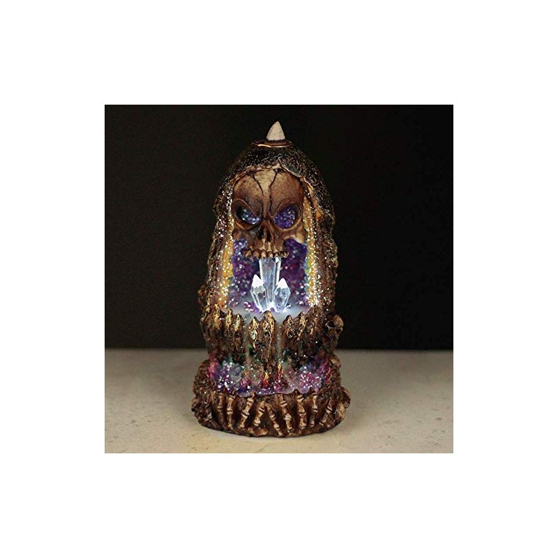 Puckator Skull Crystal Cave LED Backflow Incense Burner - Home