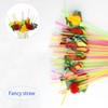 ALINK 50-Pack Tropical Fruit Plastic Drinking Straws, Hawaiian Beach Cocktail