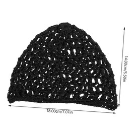 Baluue 6pcs Black Hair Nets for Women Mesh Crochet Hair Wrap Net Bathing Elastic Knit