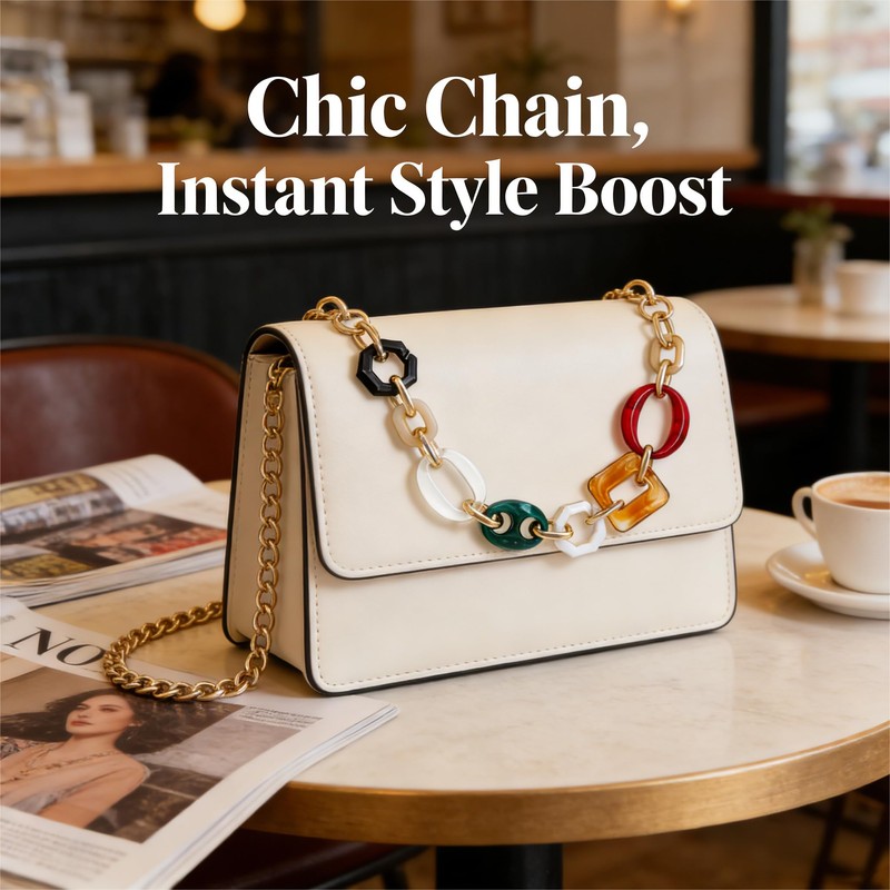 jojofuny Detachable Handbag Chain 14.56 in Acrylic Bag Chain Strap