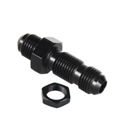 8AN Male Flare Straight Bulkhead Fitting Adapter with 8AN Nut Aluminum Black