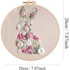 YOUDRN Bunny in Bloom Easter Embroidery Kit for Beginners, Embroidery