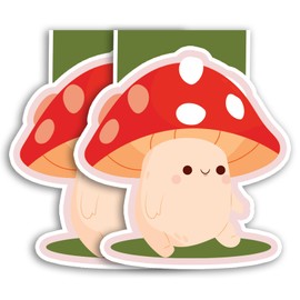 (2Pcs) Mushroom Magnetic Bookmark Book Page Markers Gift for Reading Lover Nerd Book Addict Bookish Reader Student Teacher Office Stationery - Size 2.7"x2.5" When Folded