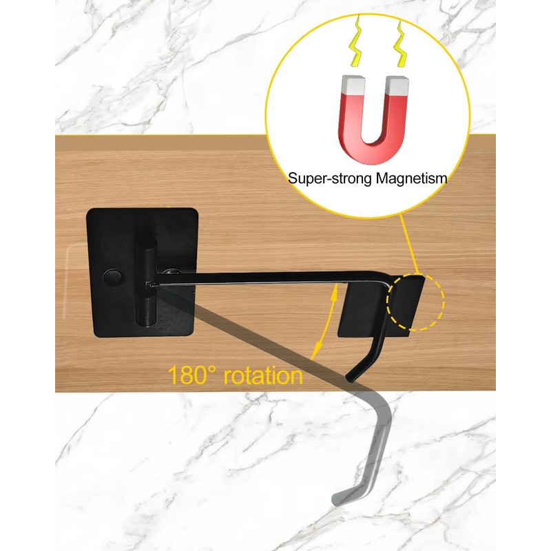 Peasulin Banana Hanger Hook, Under Cabinet Double Hook Holder for
