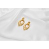 CLASSYZINT Gold Twist Dangle Earrings, Zinc, No Gemstone