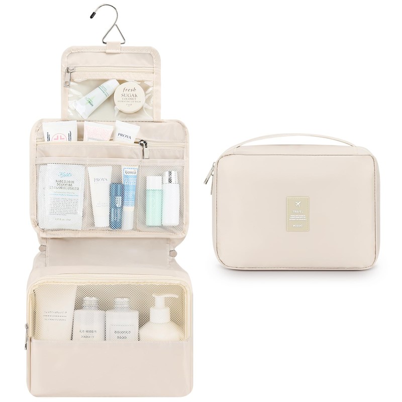 Mossio Hanging Toiletry Bag with Sturdy Hook - Large Portable