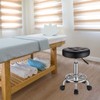 HMTOT Round Rolling Stools PU Leather Seat Height Adjustable Swivel
