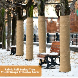 UCandy 4PCS Natural Jute Burlap Tree Protector Wraps, 4.7" x 9.84' Tree Wrap to Protect Bark Winter Tree Covers Freeze Protection Plants Bandage for Keeping Warm&Moisturizing