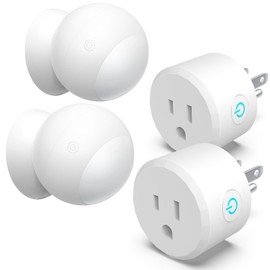 2 Pack Wireless Motion Sensor Switch, Plug-in PIR Infrared Motion Activated Switch for Light Home Appliances Control, Motion Detector Outlet for Bathroom, Garage, Laundry Room Lamps Exhaust Fan