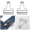 Lusofie 2Pairs Overall Buckles Replacement Metal Suspender Buckles Clips with