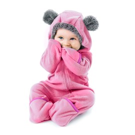 Fleece Baby Bunting Bodysuit – Infant One Piece Kids Hooded Romper Outerwear Toddler Jacket