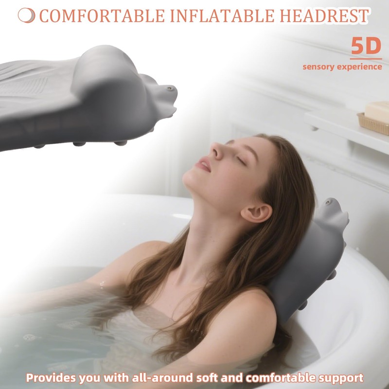 lomonmen Bath Pillow, Ergonomic Neck Pillow, Bathtub Pillow, Bath Mat