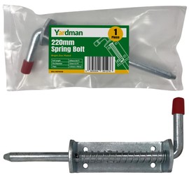 YARDMAN 220mm Spring Loaded Bolt – 1-PCE Bright Zinc Plated Gate Trailer Drop Shoot Lock Latch - Heavy Duty