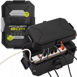 Manterio Power Box – Heavy-Duty Outdoor Electrical IP55 Weatherproof Cord Connection Box
