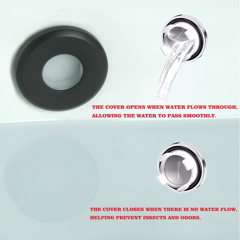 2-Pack Brass Sink Overflow Cover Ring, Round Bathroom Basin Overflow