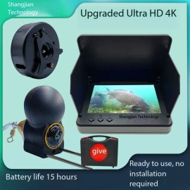 Deep Water Fishing Camera with LED Lights for Enhanced Live Fish Scout & Bait Viewingcolor: 4.3-inch gold head with a water depth of 20meters