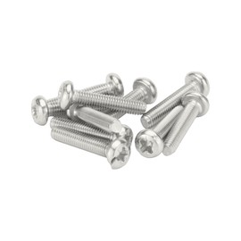 M4 (4mm x 30mm) Pozi Pan Head Machine Screws - BZP Steel (Pack of 20)