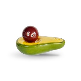 Hand-Painted Avocado Porcelain Salt and Pepper Shaker Set - Artisan Crafted Kitchen Décor