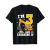 I'm 3 And Digging It 3rd Birthday Construction Excavator T-Shirt
