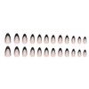 RikView Almond Press Long Acrylic Nails - French Tips, Black,