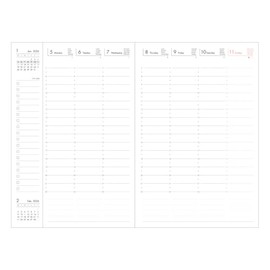 Marks 26ADR-CV-RFL Planner 2025 Schedule Book, Begins in October 2025, Weekly Vertical B6 Model, Refill