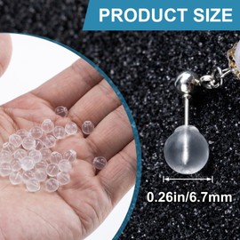 SmallCat 50pcs Soft Impenetrable Earring Backs, Clear Rubber Earring Protectors, TPE Comfort Stabilizers for 6.7mm Jewelry Posts