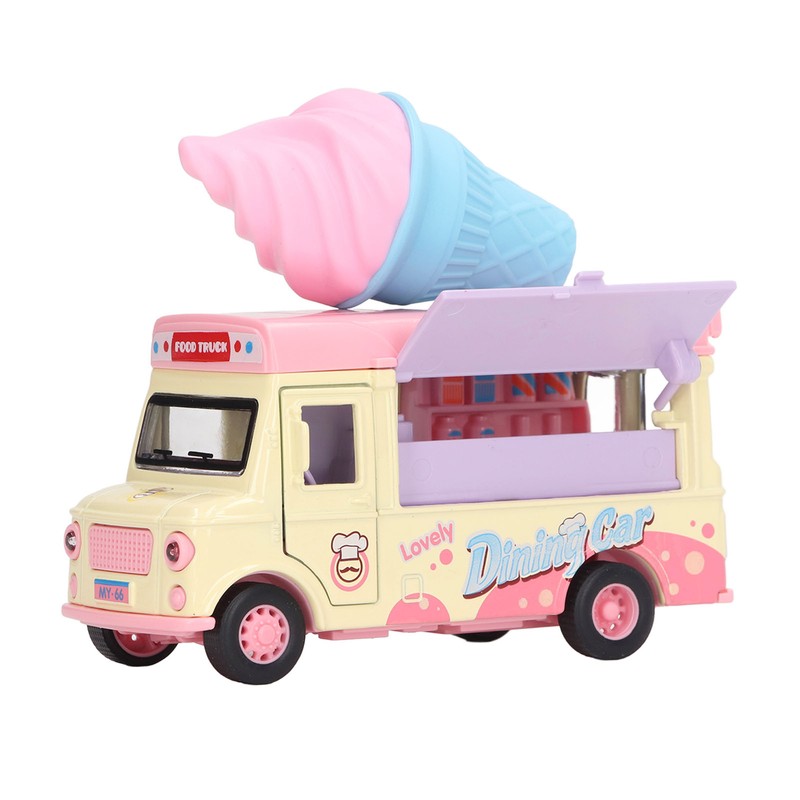 1:36 Magnetic Induction Alloy Die Cast Food Truck Kid Light