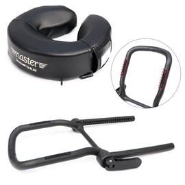 Master Massage Universal MusicMaster Crescent Round Face Cushion and Universal Simplicity Adjustable Massage Table Face Cradle Set - Massage Table/Massage Chair Headrest Platform Set (Black)