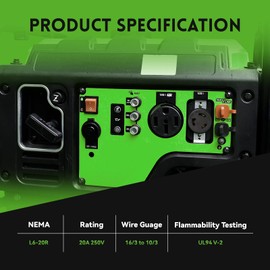 PLUGTUL NEMA L6-20R Flush Mounting Locking Receptacle, Industrial Grade, 20 Amp, 250 Volt, UL Listed