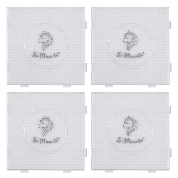 La Manuli 4x Ironing Beads Plates, Pegboard Set, Square Pin