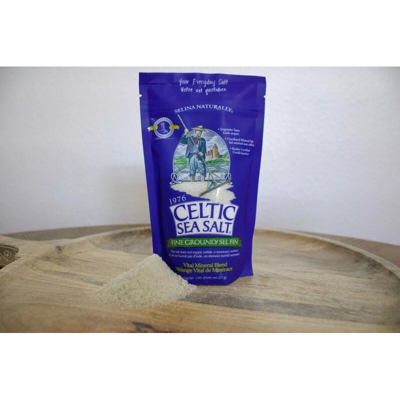 Selina Naturally Celtic Sea Salt Fine Ground Resealable Bag 1/2Lb