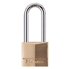 Master Lock 140EURDLH Key Padlock with Brass Body and High Shackle, Gold, 8,9 x 4 x 1,3 cm