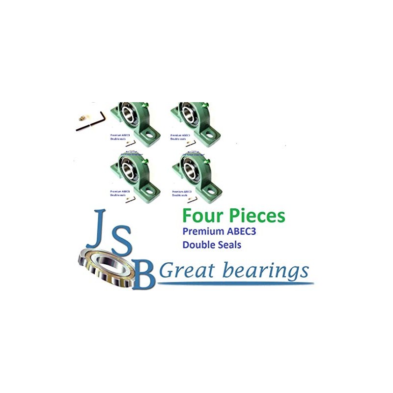 (Qty.4) UCP207-20 Pillow Block Bearings | 1-1/4" Bore | Solid