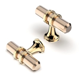 FURNIWARE Pack of 10 Cabinet Knobs Pulls Handles, Drawer Pulls Door Handles, Furniture Cupboard Drawer Cupboard Dresser Knobs for Kitchen Dresser Drawer Bathroom,Gold + Oxidized Bright Gold