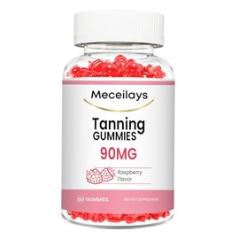 Tanning Gummies for Women and Men, Daily Tanning Gummies That Work Fast Without Sun for Skin Health & Glow, Sugar Free, Non-GMO, Strawberry Flavor, 60 Gummies