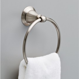 Delta Windemere (1-Pack) Hand Towel Holder SpotShield Brushed Nickel Towel Racks for Bathroom Wall Round Towel Ring Holder for Bath Towel Hanger for Kitchen, Bathroom Accessories 79646-BN