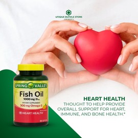 Omega 3 Fish Oil 1000mg – 60 Softgels, Omega-3 Supplements for Women and Men, Fish Oil Fatty Acid, Daily Essential Supplement (Pack of 1)