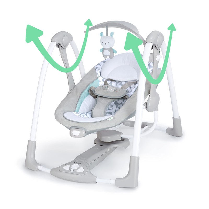 Ingenuity ConvertMe 2-in-1 Compact Portable Automatic Baby Swing & Infant