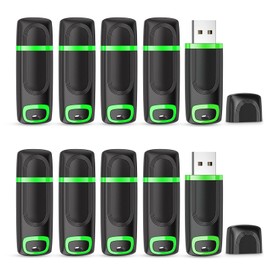 USB Stick 16 GB Set of 10 KEXIN USB Stick 16 GB Pack of 10 USB 2.0 Memory Stick USB Flash Drive with Cap LED Light Memory Stick for PC Car TV Green