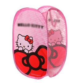 Cute Foldable Laundry Toys Tidy Clothes Socks Basket Storage Bag (Pink Kitty Cat)