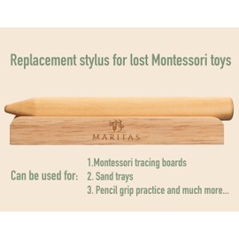 Montessori Writing Sticks with Holder-Maritas Stylus- Ideal Replacement Stylus for Sand Tray Drawing, Wood Tracing Boards, Perfect for Moms, Teachers, Homeschoolers, Children 3 & Up