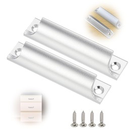 Jormftte Pack of 2 Aluminium Alloy Handles, Balcony Door Pull Handle with Screws, Patio Door Handle, Sliding Door Handle for Doors, Windows, Drawers, Cupboard Doors (Silver)